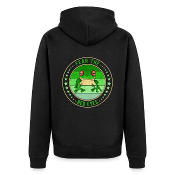 Red-eyed Tree Frog Fear The Red Eyes - Unisex Premium Organic Zip Hoodie - black - Back - Nico (187cm)