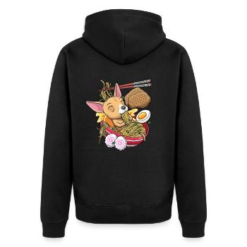 Kawaii Chiweenie Dog Ramen Nouilles Japonaises - Veste à capuche bio Premium Unisexe - noir - Dos - Nico (187cm)