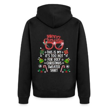 Trop chaud pour une chemise de noël moche - Veste à capuche bio Premium Unisexe - noir - Dos - Nico (187cm)