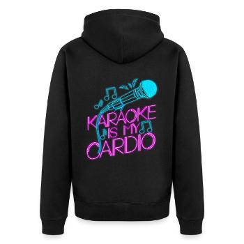 Karaoke Singer 80s Retro Karaoke - Unisex Premium Bio Zip Hoodie - Schwarz - Hinten - Nico (187cm)