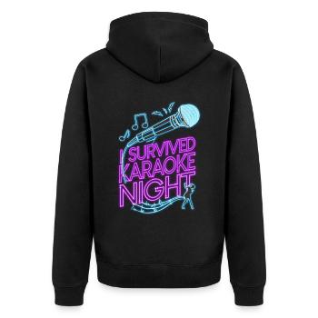 Karaoké Chanteur 80s Rétro I - Veste à capuche bio Premium Unisexe - noir - Dos - Nico (187cm)