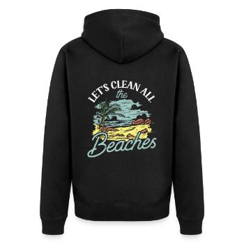 Nettoyons toutes les plages Beach Clean Up - Veste à capuche bio Premium Unisexe - noir - Dos - Nico (187cm)