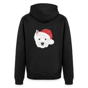 West Highland Terrier Merry Christmas - Unisex Premium Organic Zip Hoodie - black - Back - Nico (187cm)