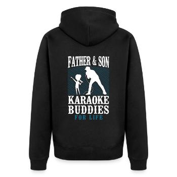 Karaoke Singer Dad Father And Son - Unisex Premium Bio Zip Hoodie - Schwarz - Hinten - Nico (187cm)