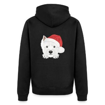 West Highland Terrier Joyeux Noël - Veste à capuche bio Premium Unisexe - noir - Dos - Nico (187cm)