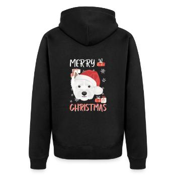 West Highland Terrier Joyeux Noël - Veste à capuche bio Premium Unisexe - noir - Dos - Nico (187cm)