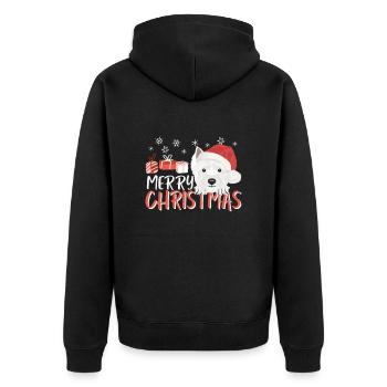 West Highland Terrier Merry Christmas - Unisex Premium Organic Zip Hoodie - black - Back - Nico (187cm)