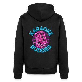 Karaoke Singer Friends Besties 80s - Unisex Premium Bio Zip Hoodie - Schwarz - Hinten - Nico (187cm)