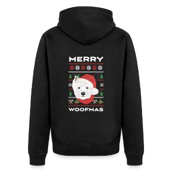 West Highland Terrier Joyeux Noël - Veste à capuche bio Premium Unisexe - noir - Dos - Nico (187cm)