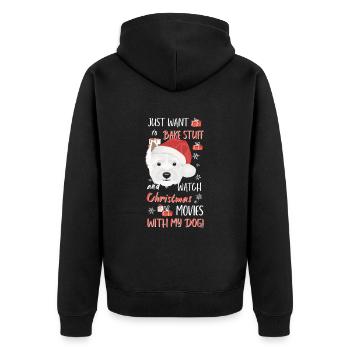 West Highland Terrier Joyeux Noël - Veste à capuche bio Premium Unisexe - noir - Dos - Nico (187cm)