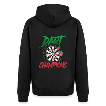 Darts Champions Darts Club Team Darts - Unisex Premium Organic Zip Hoodie - black - Back - Nico (187cm)