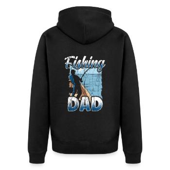 Pêche Papa Pêche Pêcheur Pêcheur Ange - Veste à capuche bio Premium Unisexe - noir - Dos - Nico (187cm)