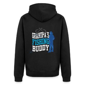 Grandfather's fishing buddy fishing fishing friend fishing - Unisex Premium Organic Zip Hoodie - black - Back - Nico (187cm)