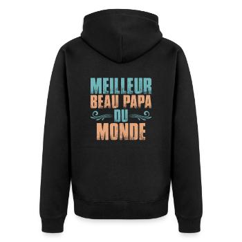 Meilleur Beau-Père Beau Papa Bonus - Veste à capuche bio Premium Unisexe - noir - Dos - Nico (187cm)