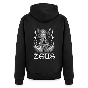 Zeus Dieu Foudre Mythologie grecque - Veste à capuche bio Premium Unisexe - noir - Dos - Nico (187cm)