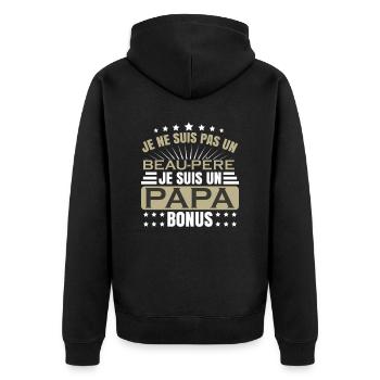 Je Suis Un Papa Bonus Beau Papa Beau-Père - Veste à capuche bio Premium Unisexe - noir - Dos - Nico (187cm)