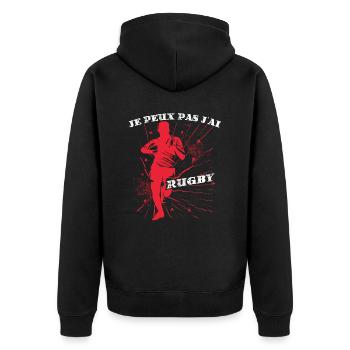 Rugby - Veste à capuche bio Premium Unisexe - noir - Dos - Nico (187cm)