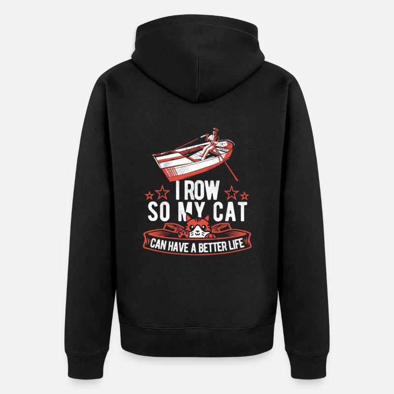 Rameur Chat Rameur - Veste à capuche bio Premium Unisexe - noir