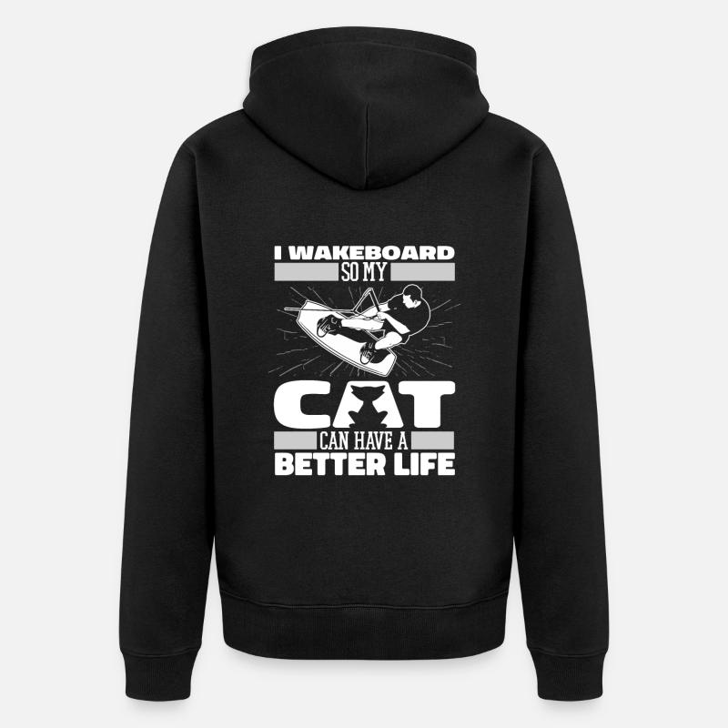 Wakeboard Wakeboarder Cat - Veste à capuche bio Premium Unisexe - noir