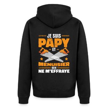 Papy Et Menuisier Charpentier Amusant - Veste à capuche bio Premium Unisexe - noir - Dos - Nico (187cm)