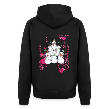 Snowman Christmas - Unisex Premium Organic Zip Hoodie - black - Back - Nico (187cm)