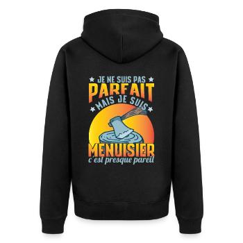 Menuisier Amusant - Veste à capuche bio Premium Unisexe - noir - Dos - Nico (187cm)