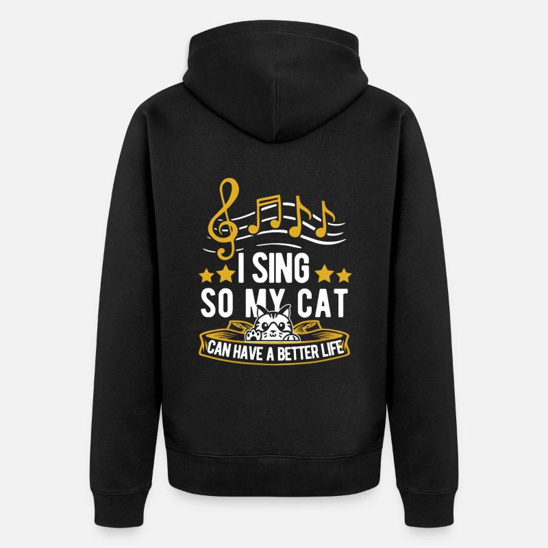 Chorale Chanteur Chat - Veste à capuche bio Premium Unisexe - noir