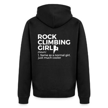 Climbing Mountaineering - Unisex Premium Organic Zip Hoodie - black - Back - Nico (187cm)