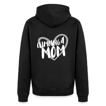 Climbing Mountaineering - Unisex Premium Organic Zip Hoodie - black - Back - Nico (187cm)