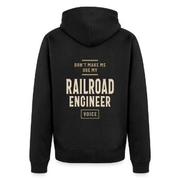 Railroad Engineer Job Occupation Birthday Worker - Unisex Premium Organic Zip Hoodie - black - Back - Nico (187cm)