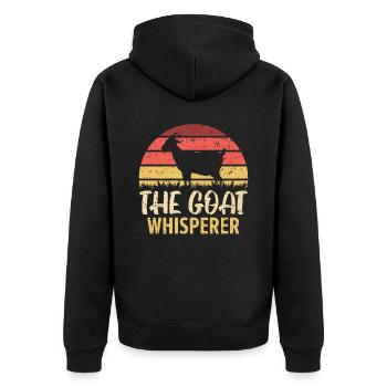 The Goat Whisperer Ranch Farm Animal Goat Lover - Unisex Premium Organic Zip Hoodie - black - Back - Nico (187cm)