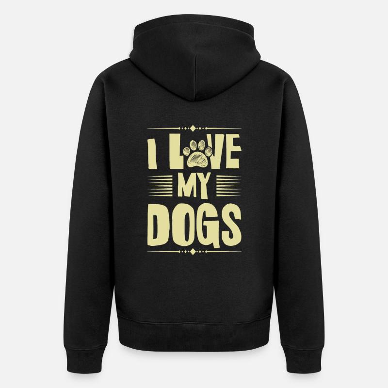 J’aime mes chiens - Veste à capuche bio Premium Unisexe - noir