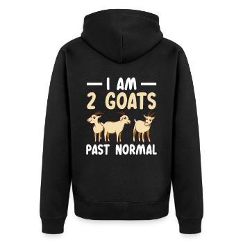 Ich bin 2 Ziegen vorbei Normal Ranch Farm Tier - Unisex Premium Bio Zip Hoodie - Schwarz - Hinten - Nico (187cm)