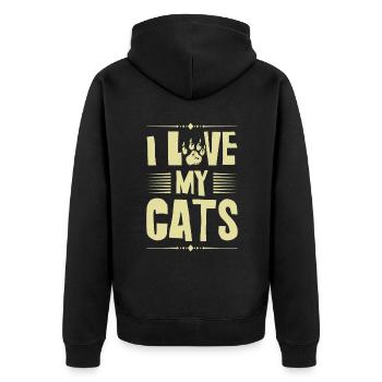J’aime mes chats - Veste à capuche bio Premium Unisexe - noir - Dos - Nico (187cm)
