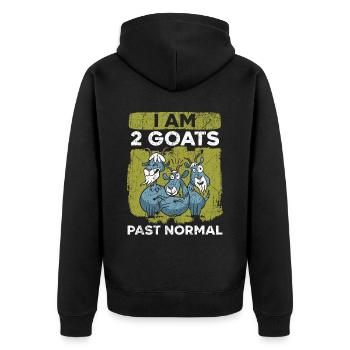 Ich bin 2 Ziegen vorbei Normal Ranch Farm Tier - Unisex Premium Bio Zip Hoodie - Schwarz - Hinten - Nico (187cm)