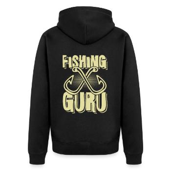 Gourou de la pêche - Veste à capuche bio Premium Unisexe - noir - Dos - Nico (187cm)