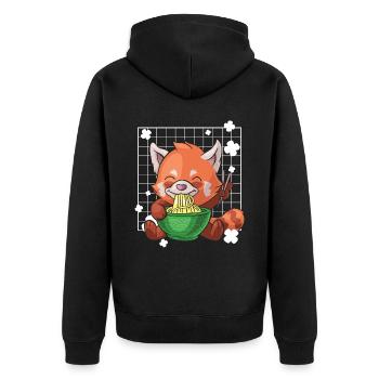Red Panda Ramen Esser Zookeeper Wildlife Tier - Unisex Premium Bio Zip Hoodie - Schwarz - Hinten - Nico (187cm)