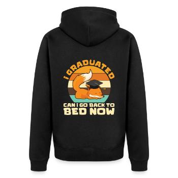 Can I Go To Bed Now Fox Animal Red Fox - Unisex Premium Organic Zip Hoodie - black - Back - Nico (187cm)