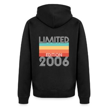 Edition Limitée Rétro 2006 - Veste à capuche bio Premium Unisexe - noir - Dos - Nico (187cm)