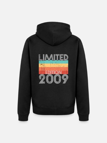 Limited Edition Retro 2009 - Unisex Premium Bio Zip Hoodie - Schwarz