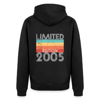 Édition Limitée Rétro 2005 - Veste à capuche bio Premium Unisexe - noir - Dos - Nico (187cm)