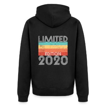 Édition Limitée Rétro 2020 - Veste à capuche bio Premium Unisexe - noir - Dos - Nico (187cm)