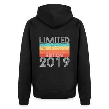 Edition Limitée Rétro 2019 - Veste à capuche bio Premium Unisexe - noir - Dos - Nico (187cm)