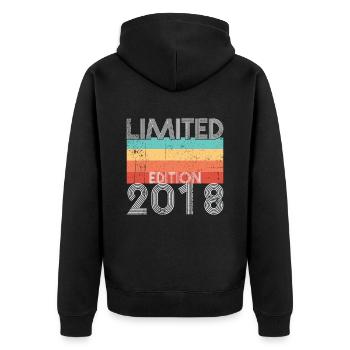 Édition Limitée Rétro 2018 - Veste à capuche bio Premium Unisexe - noir - Dos - Nico (187cm)