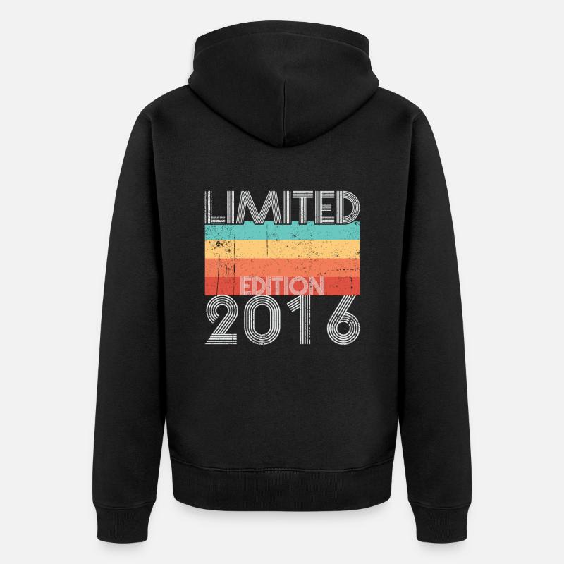 Limited Edition Retro 2016 - Unisex Premium Bio Zip Hoodie - Schwarz