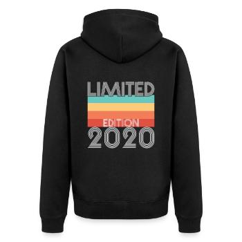 Édition Limitée Rétro 2020 - Veste à capuche bio Premium Unisexe - noir - Dos - Nico (187cm)