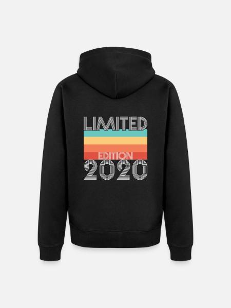 Édition Limitée Rétro 2020 - Veste à capuche bio Premium Unisexe - noir