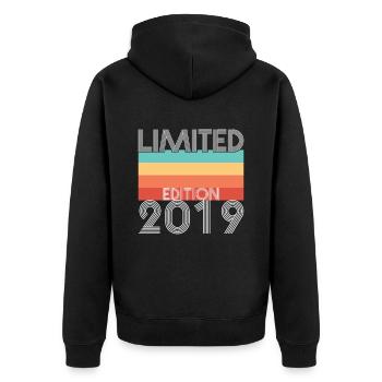 Edition Limitée Rétro 2019 - Veste à capuche bio Premium Unisexe - noir - Dos - Nico (187cm)