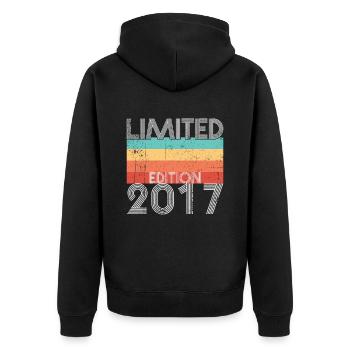 Edition Limitée Rétro 2017 - Veste à capuche bio Premium Unisexe - noir - Dos - Nico (187cm)