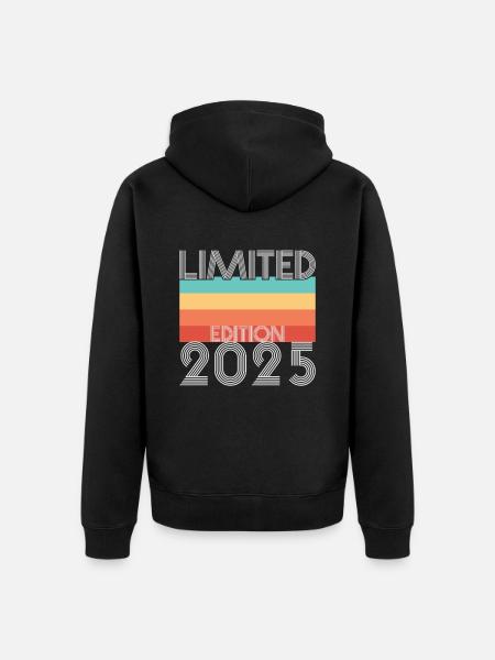 Édition Limitée Rétro 2025 - Veste à capuche bio Premium Unisexe - noir